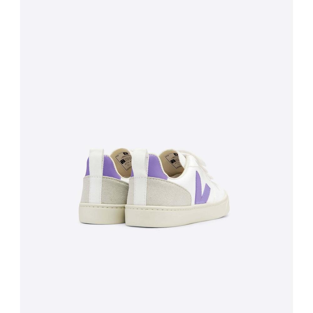 Kids' Veja V-10 CWL Shoes White/Purple | ZA 779FDN